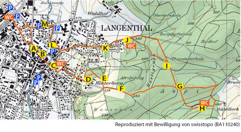 Karte des Rundgangs 2011